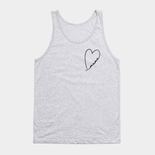 love heart mama design line art heart letters mothers day gift for moms Tank Top